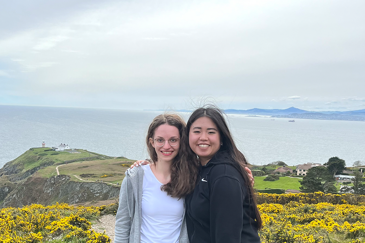 two students at the beach