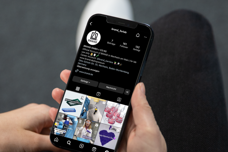 Smartphone with instagram profile