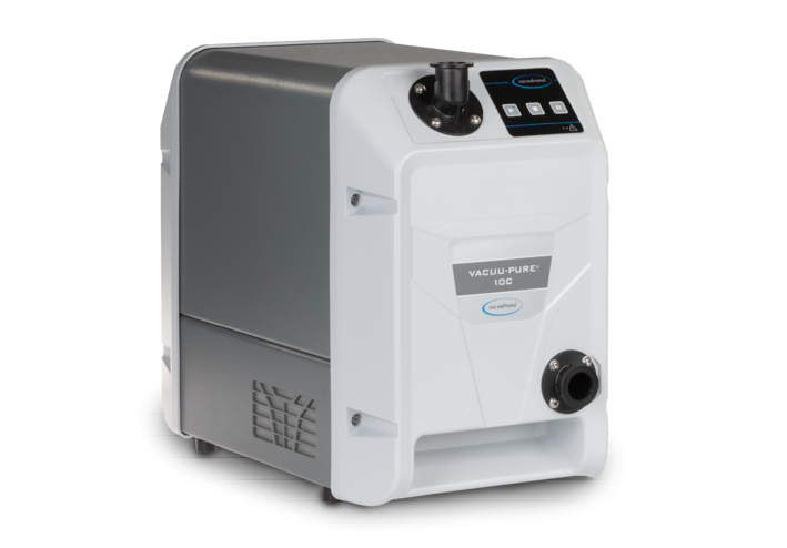VACUU·PURE 10C chemically resistant screw vacuum pump for laboratory applications down to 0.001 mbar like lyophilization or Schlenk lines